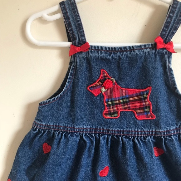 Rare Vintage 1970’s Scottish Dogie Heart Dress - Picture 2 of 7